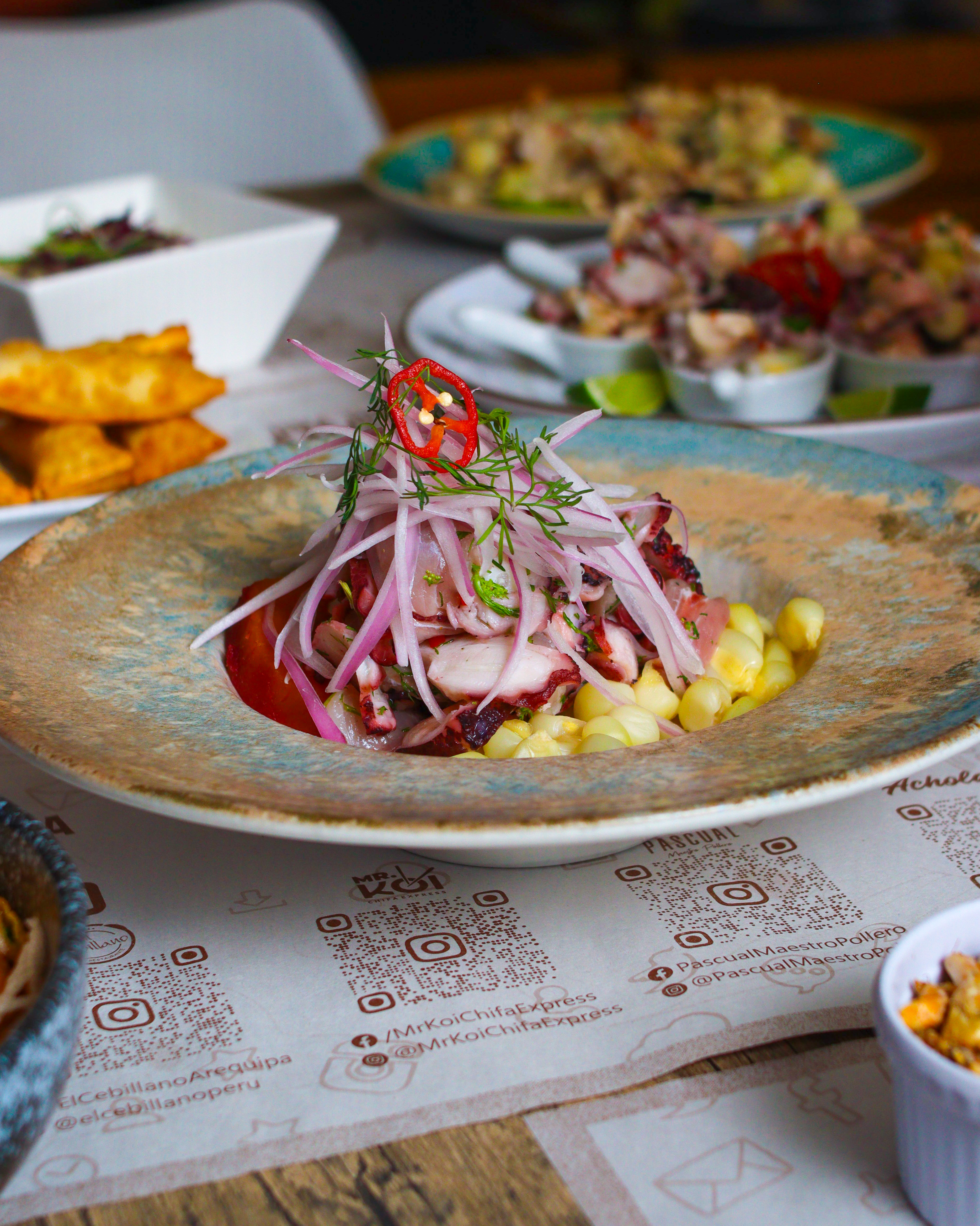 Cebiche de pulpo y pescado